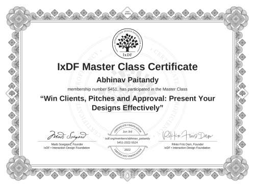 Win Clients, Pitches and Approval: Present Your Designs Effectively certificate