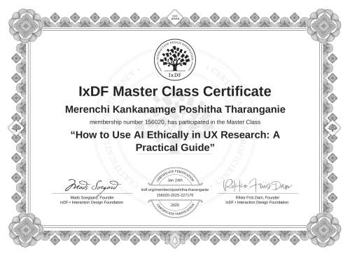 How to Use AI Ethically in UX Research: A Practical Guide certificate