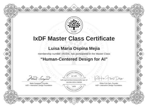 Human-Centered Design for AI certificate