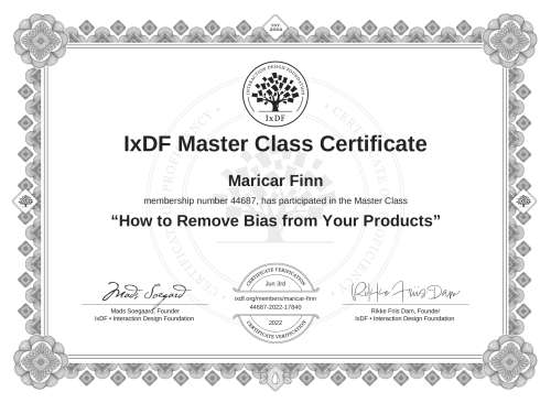 How to Remove Bias from Your Products certificate