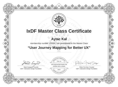 User Journey Mapping for Better UX certificate