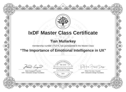 The Importance of Emotional Intelligence in UX certificate