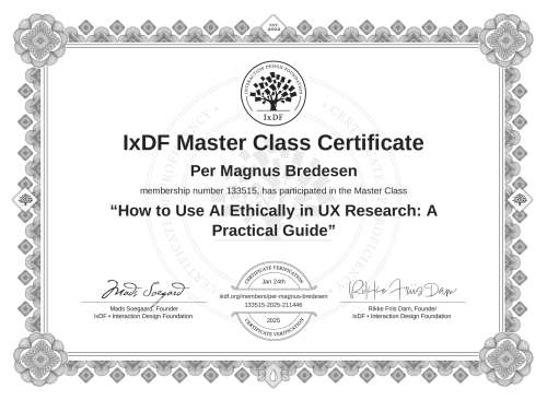 How to Use AI Ethically in UX Research: A Practical Guide certificate