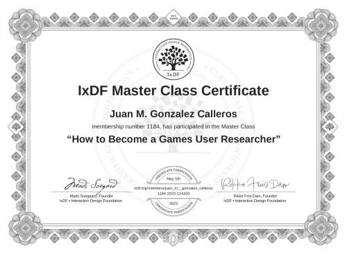 How to Become a Games User Researcher certificate