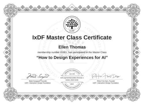 How to Design Experiences for AI certificate