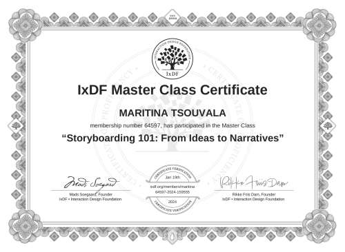 Storyboarding 101: From Ideas to Narratives certificate