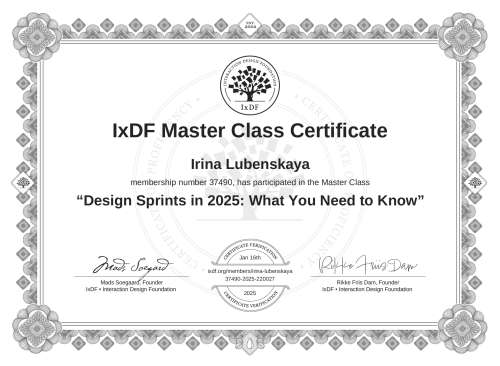 Design Sprints in 2025: What You Need to Know certificate