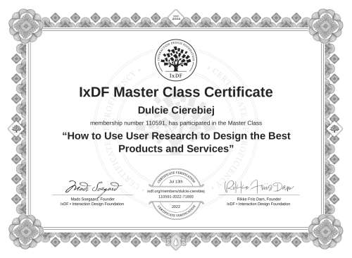How to Use User Research to Design the Best Products and Services certificate