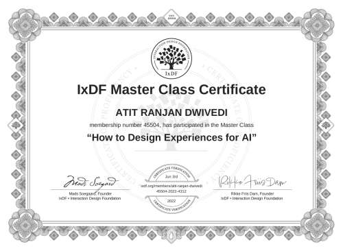 How to Design Experiences for AI certificate