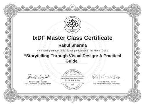 Storytelling Through Visual Design: A Practical Guide certificate