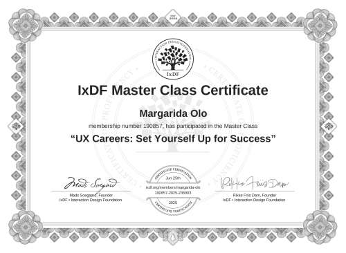 UX Careers: Set Yourself Up for Success certificate