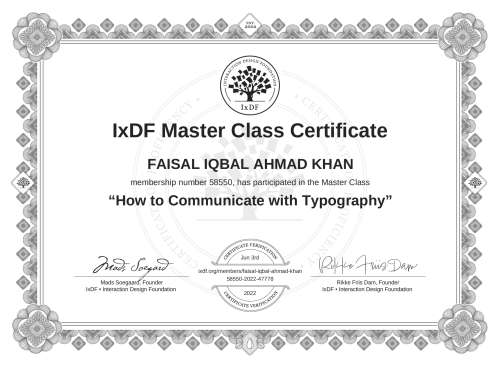 How to Communicate with Typography certificate
