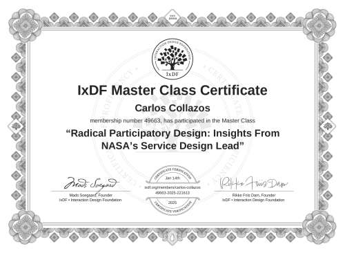 Radical Participatory Design: Insights From NASA’s Service Design Lead certificate