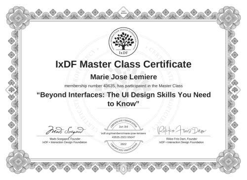 Beyond Interfaces: The UI Design Skills You Need to Know certificate