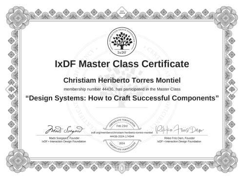 Design Systems: How to Craft Successful Components certificate