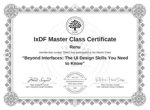 Beyond Interfaces: The UI Design Skills You Need to Know certificate