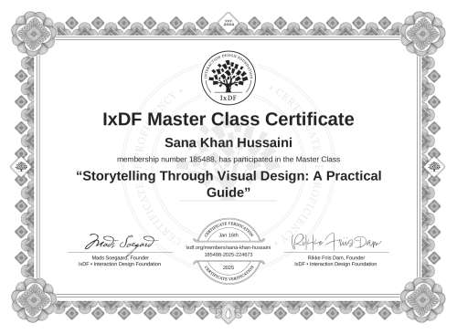 Storytelling Through Visual Design: A Practical Guide certificate