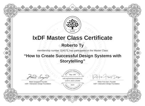 How to Create Successful Design Systems with Storytelling certificate