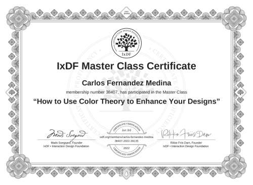 How to Use Color Theory to Enhance Your Designs certificate