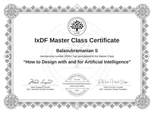 How to Design with and for Artificial Intelligence certificate