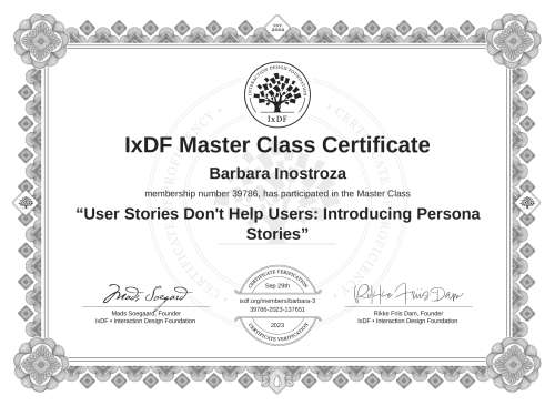User Stories Don't Help Users: Introducing Persona Stories certificate