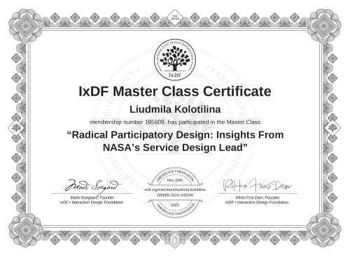 Radical Participatory Design: Insights From NASA’s Service Design Lead certificate