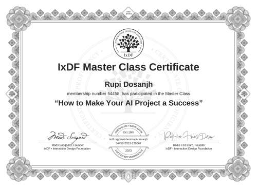 How to Make Your AI Project a Success certificate