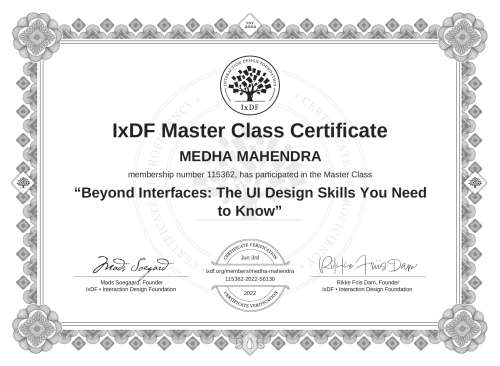 Beyond Interfaces: The UI Design Skills You Need to Know certificate