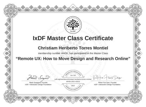 Remote UX: How to Move Design and Research Online certificate