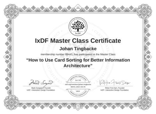How to Use Card Sorting for Better Information Architecture certificate