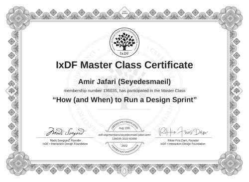 How (and When) to Run a Design Sprint certificate
