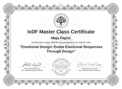 Emotional Design: Evoke Emotional Responses Through Design certificate