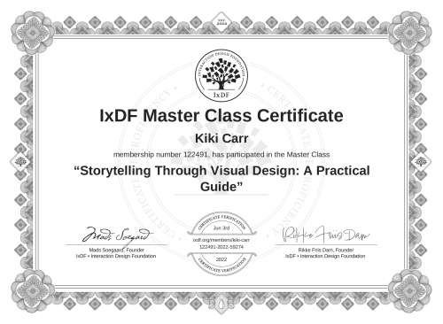 Storytelling Through Visual Design: A Practical Guide certificate