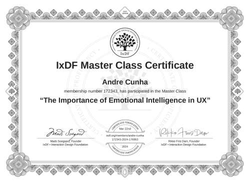 The Importance of Emotional Intelligence in UX certificate