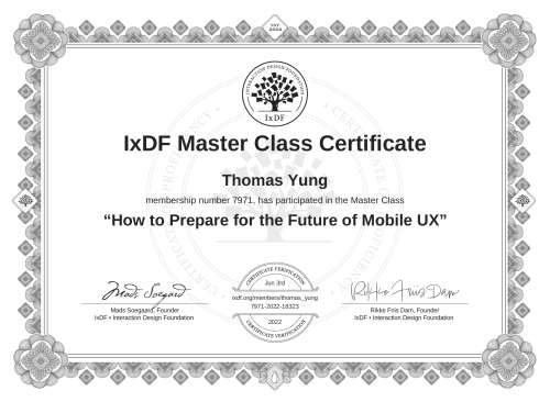 How to Prepare for the Future of Mobile UX certificate