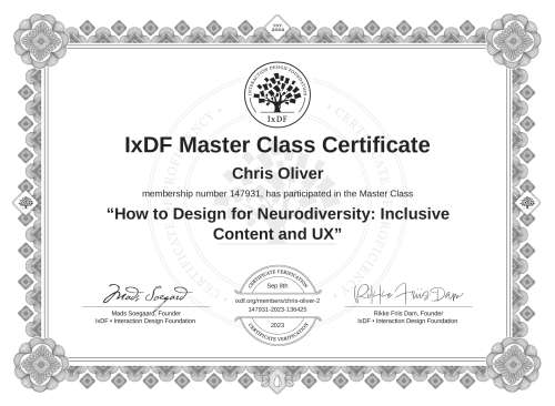 How to Design for Neurodiversity: Inclusive Content and UX certificate