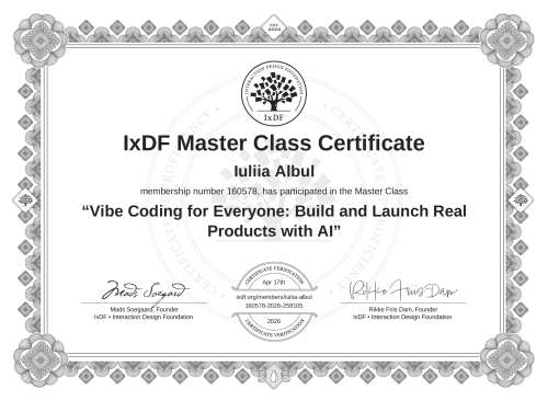 Vibe Coding for Everyone: Build and Launch Real Products with AI certificate