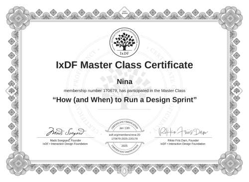 How (and When) to Run a Design Sprint certificate