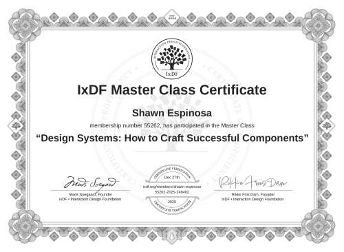 Design Systems: How to Craft Successful Components certificate