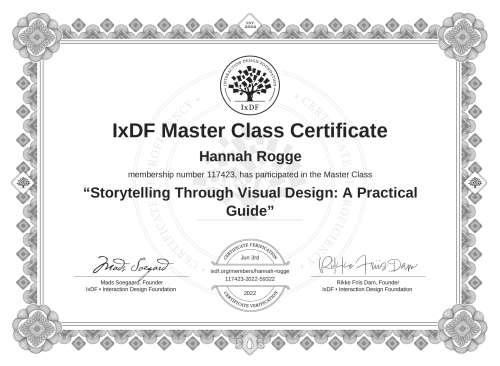 Storytelling Through Visual Design: A Practical Guide certificate