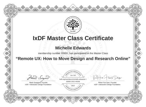 Remote UX: How to Move Design and Research Online certificate