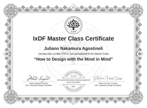 How to Design with the Mind in Mind certificate