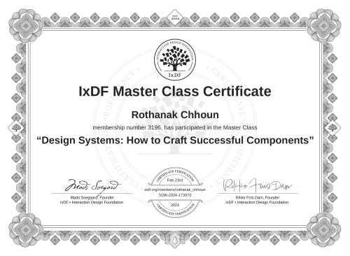 Design Systems: How to Craft Successful Components certificate
