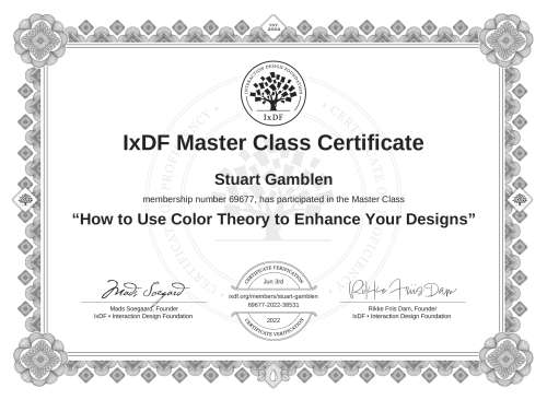 How to Use Color Theory to Enhance Your Designs certificate