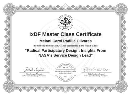 Radical Participatory Design: Insights From NASA’s Service Design Lead certificate