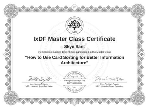 How to Use Card Sorting for Better Information Architecture certificate