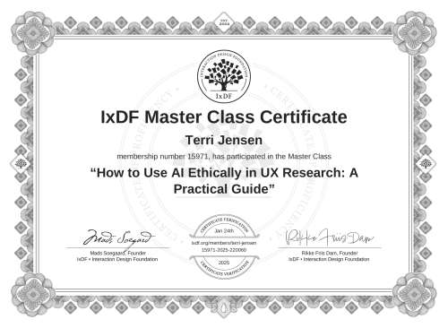 How to Use AI Ethically in UX Research: A Practical Guide certificate