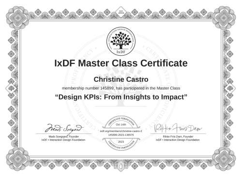 Design KPIs: From Insights to Impact certificate