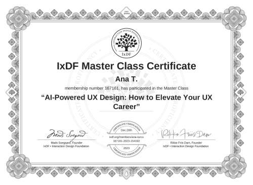 AI-Powered UX Design: How to Elevate Your UX Career certificate