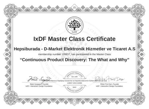 Continuous Product Discovery: The What and Why certificate
